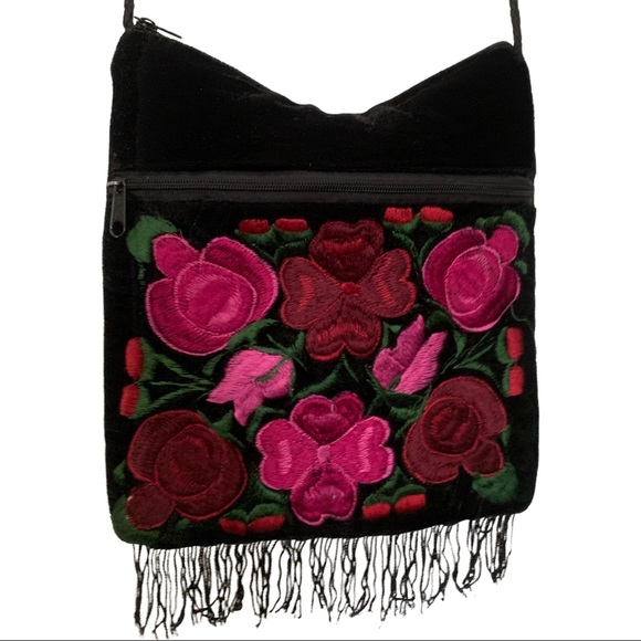 Artisan made Mexican bag Handbags - Embroidery flower Crossbody bag